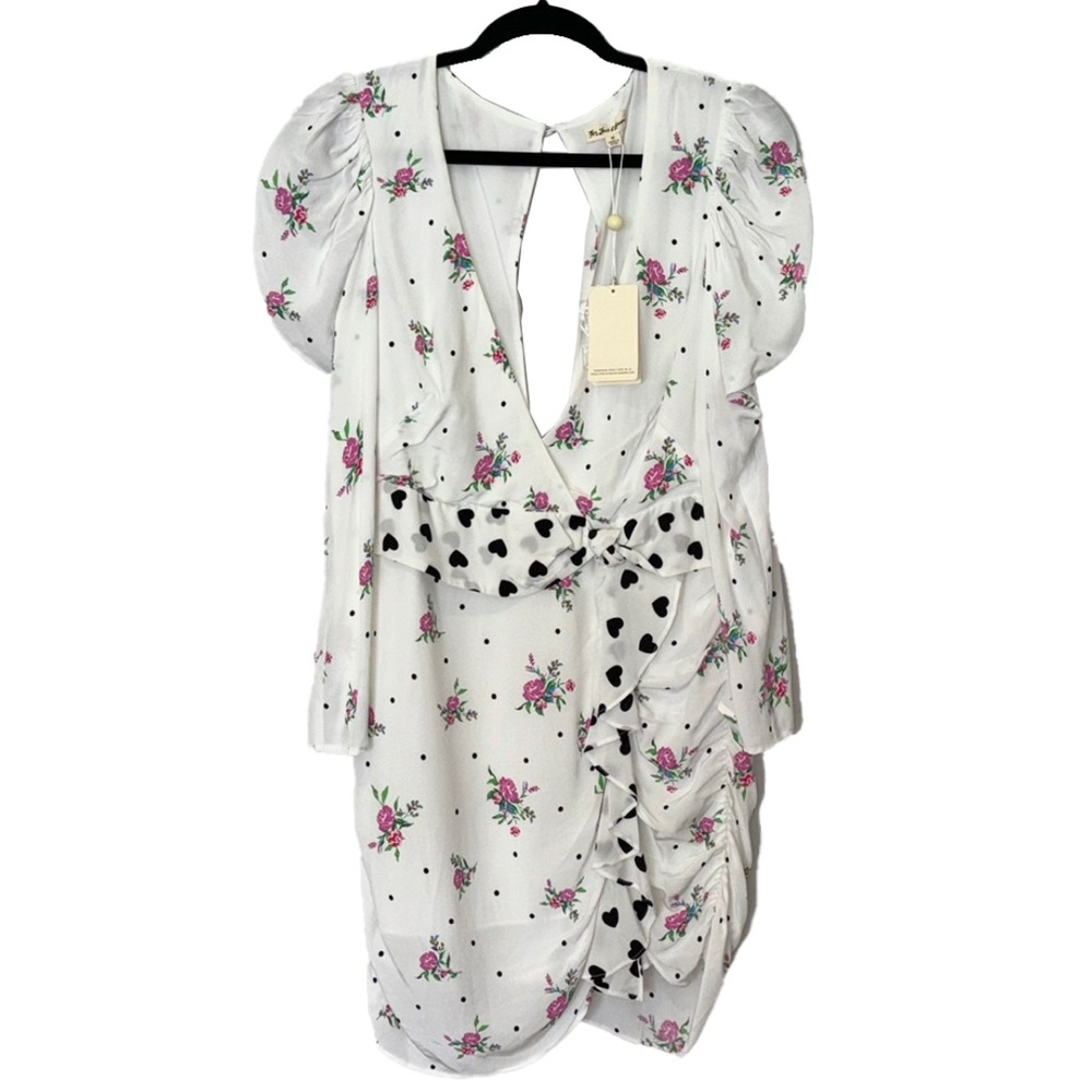 For Love And Lemons White Floral Mini Dress